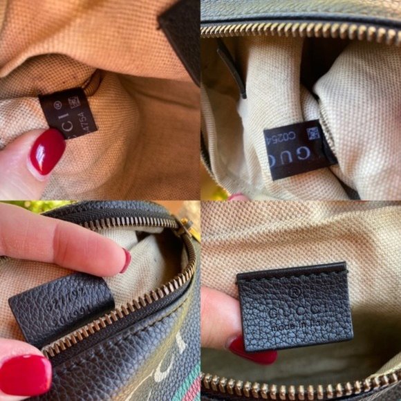 SOLD Gucci Grained Calfskin Web Logo Print Small Belt Bag - Picture 14 of 14